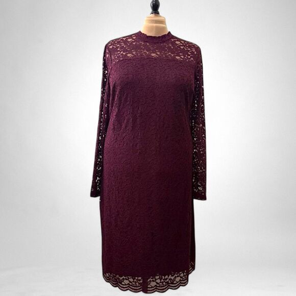 LANE BRYANT Open-Back Bodycon Lace Dress, NWOT. Size 22 - Picture 2 of 12